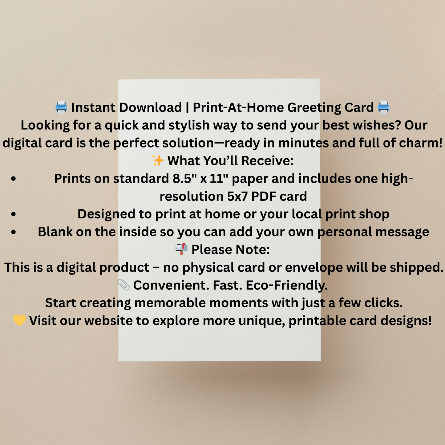 Paw Prints Birthday Card – Printable Greeting Card with Cute Paw Design | Instant Download