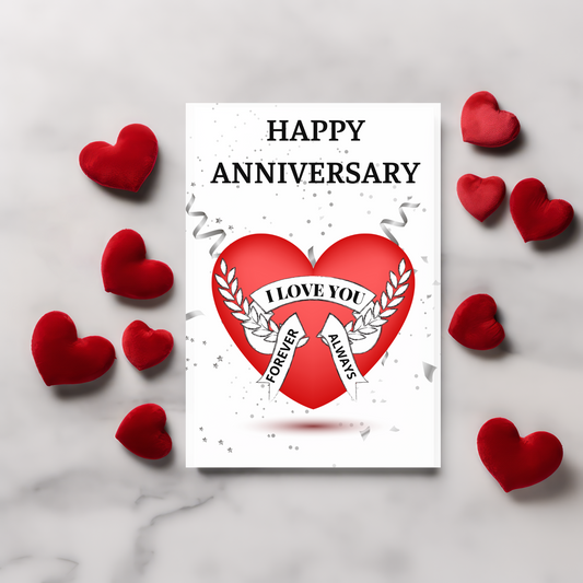 "Forever & Always" Anniversary Card – Red Heart